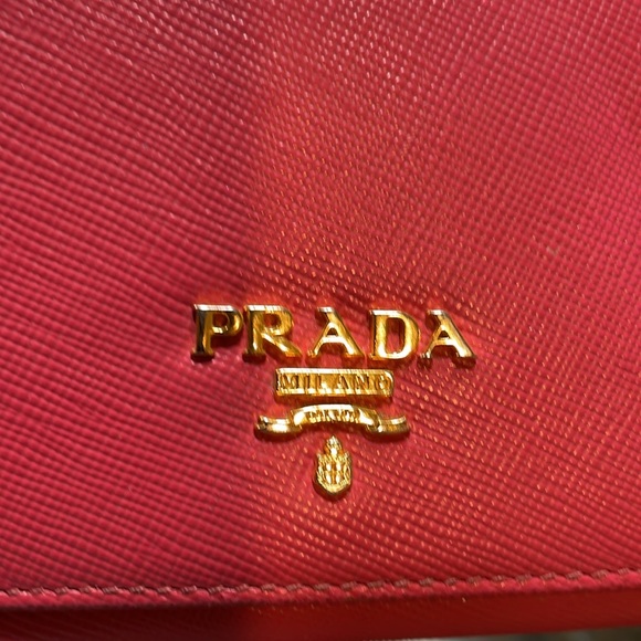 Prada Saffiano leather 4”x3” wallet, pink - Picture 2 of 9